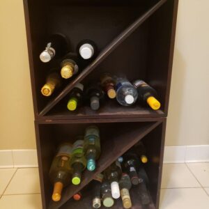 Set of 2 Wine rack cabinet stand holders with angled shelf for alcohol storage