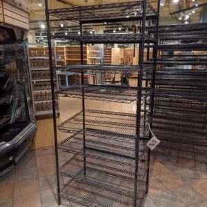 8 Shelf Complete shelving rack unit w 36x24" Black Metro qwikSLOT wire shelves