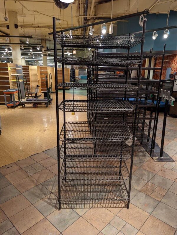 8 Shelf Complete shelving rack unit w 36x24" Black Metro qwikSLOT wire shelves