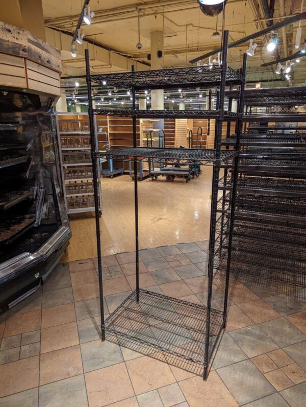 8 Shelf Complete shelving rack unit w 36x24" Black Metro qwikSLOT wire shelves